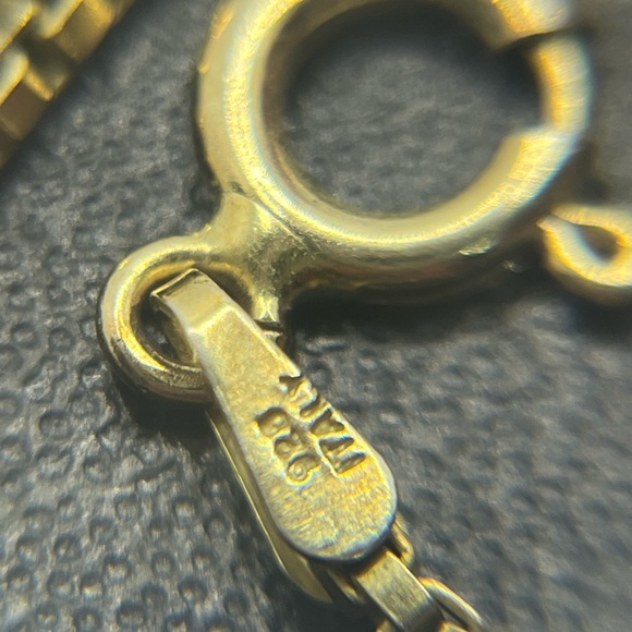 Gold over sterling silver box chain necklace Italy - Picture 8 of 13